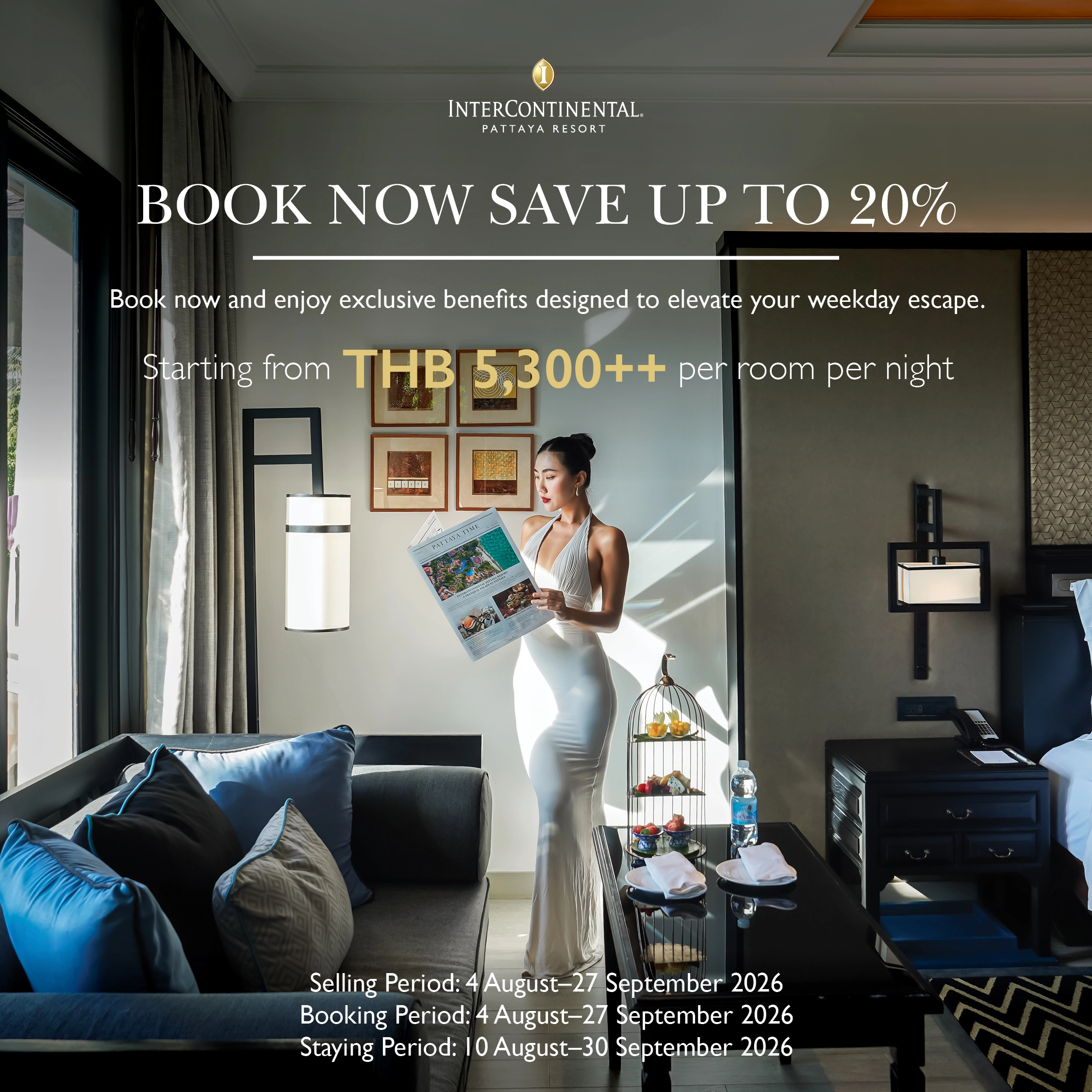 Promotional banner for InterContinental Pattaya Resort Book Now & Save Up to 20%